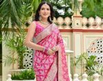 Grace draped soft pink saree - Image 2